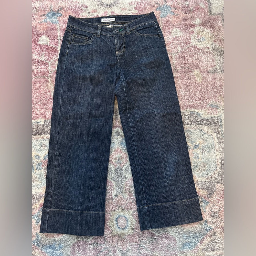 Tommy Jeans Stretch Cropped Capris Wide Leg Relaxed Fit Size 3
